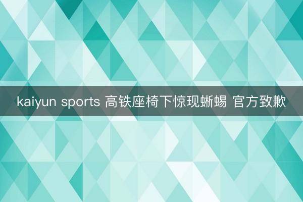 kaiyun sports 高铁座椅下惊现蜥蜴 官方致歉