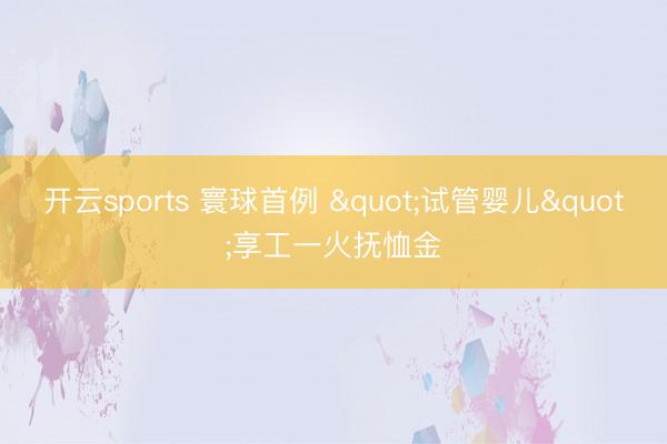 开云sports 寰球首例 "试管婴儿"享工一火抚恤金