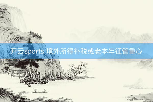 开云sports 境外所得补税或老本年征管重心