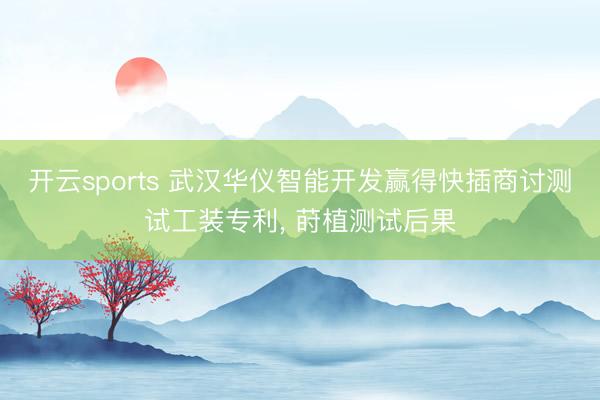 开云sports 武汉华仪智能开发赢得快插商讨测试工装专利， 莳植测试后果
