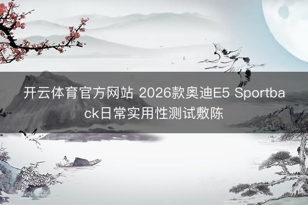 开云体育官方网站 2026款奥迪E5 Sportback日常实用性测试敷陈