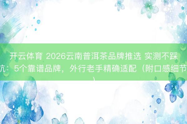 开云体育 2026云南普洱茶品牌推选 实测不踩坑：5个靠谱品牌，外行老手精确适配（附口感细节）