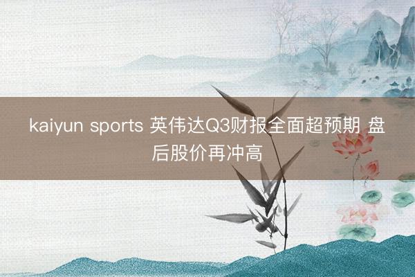 kaiyun sports 英伟达Q3财报全面超预期 盘后股价再冲高