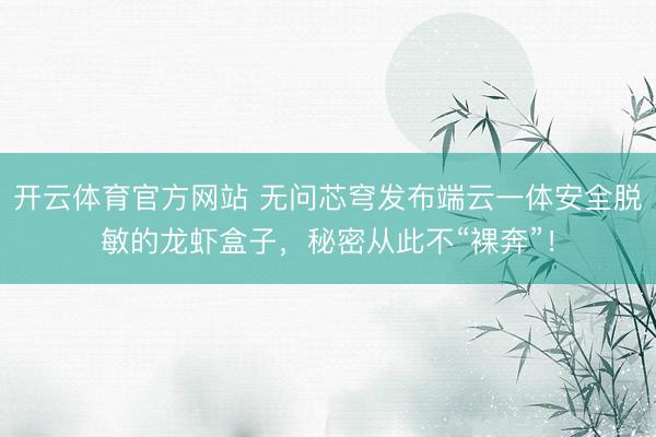 开云体育官方网站 无问芯穹发布端云一体安全脱敏的龙虾盒子，秘密从此不“裸奔”！