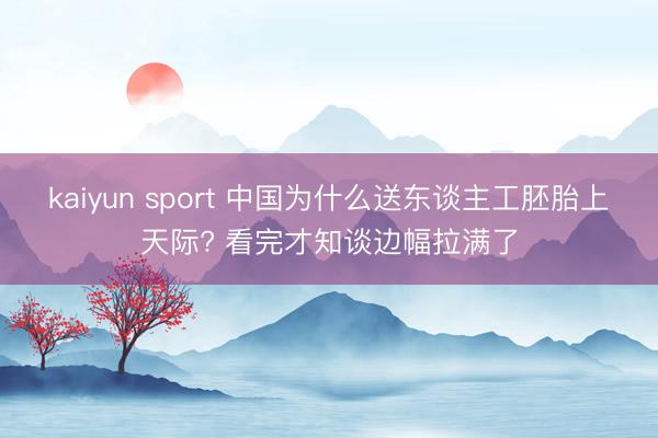 kaiyun sport 中国为什么送东谈主工胚胎上天际? 看完才知谈边幅拉满了