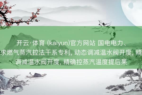 开云·体育 (kaiyun)官方网站 国电电力、国能国华燃气热电肯求燃气蒸汽控法干系专利， 动态调减温水阀开度， 精确控蒸汽温度提后果
