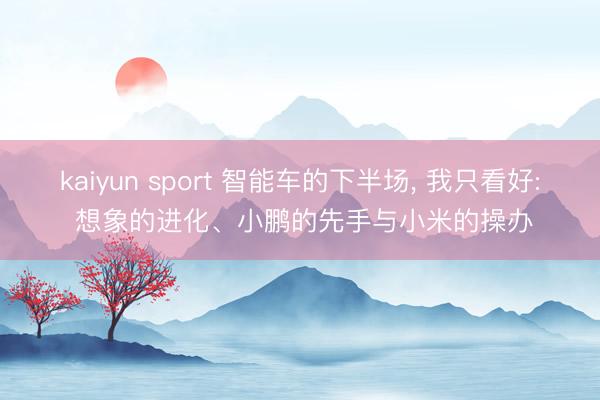 kaiyun sport 智能车的下半场， 我只看好: 想象的进化、小鹏的先手与小米的操办