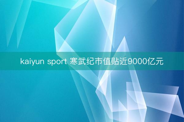 kaiyun sport 寒武纪市值贴近9000亿元