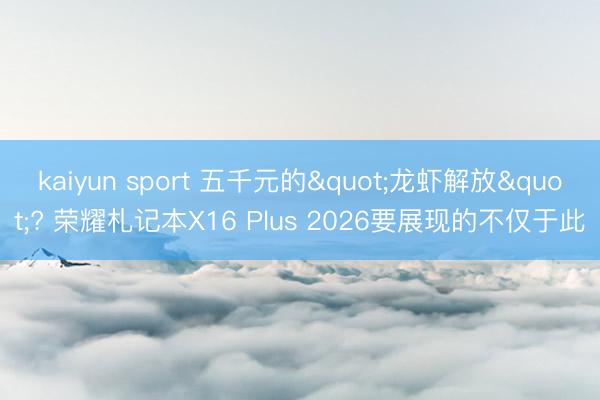 kaiyun sport 五千元的"龙虾解放"? 荣耀札记本X16 Plus 2026要展现的不仅于此