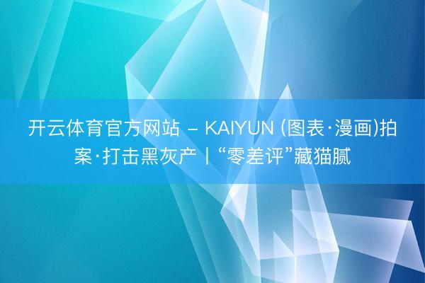 开云体育官方网站 - KAIYUN (图表·漫画)拍案·打击黑灰产丨“零差评”藏猫腻