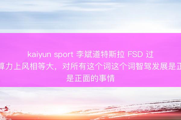 kaiyun sport 李斌道特斯拉 FSD 过问中国：算力上风相等大，对所有这个词这个词智驾发展是正面的事情