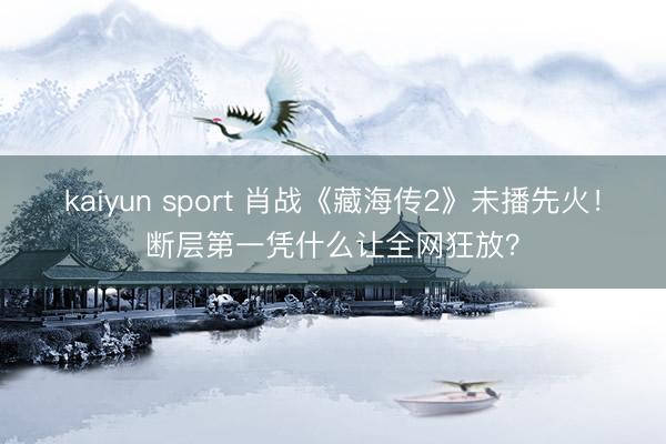 kaiyun sport 肖战《藏海传2》未播先火！断层第一凭什么让全网狂放？