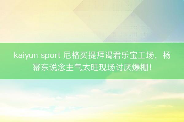 kaiyun sport 尼格买提拜谒君乐宝工场，杨幂东说念主气太旺现场讨厌爆棚！
