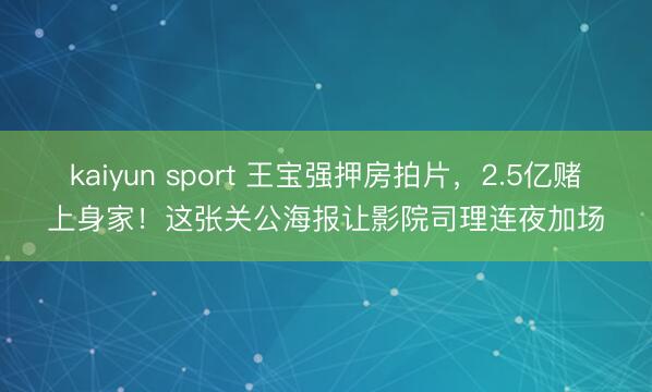 kaiyun sport 王宝强押房拍片,2.5亿赌上身家!这张关公海报让影院司理连夜加场